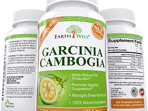 Earthwell Brand Garcinia Cambogia Extract Pure with 80% HCA Natural Weight Loss Supplement