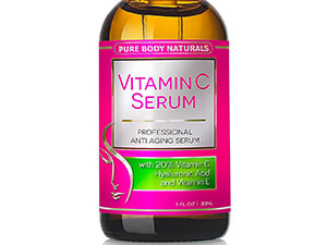 Pure Body Naturals Vitamin C Serum for Face with Hyaluronic Acid
