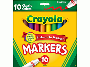 Crayola 10 Ct Classic Broad Line Markers