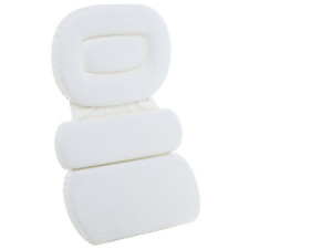Soft Luxurious Foam Padded Large White Spa Bath Pillow