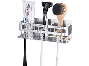 Varma Toothbrush Holder Stainless Steel Toothpaste Holder Self-Adhesive Toothbrush Storage Rack